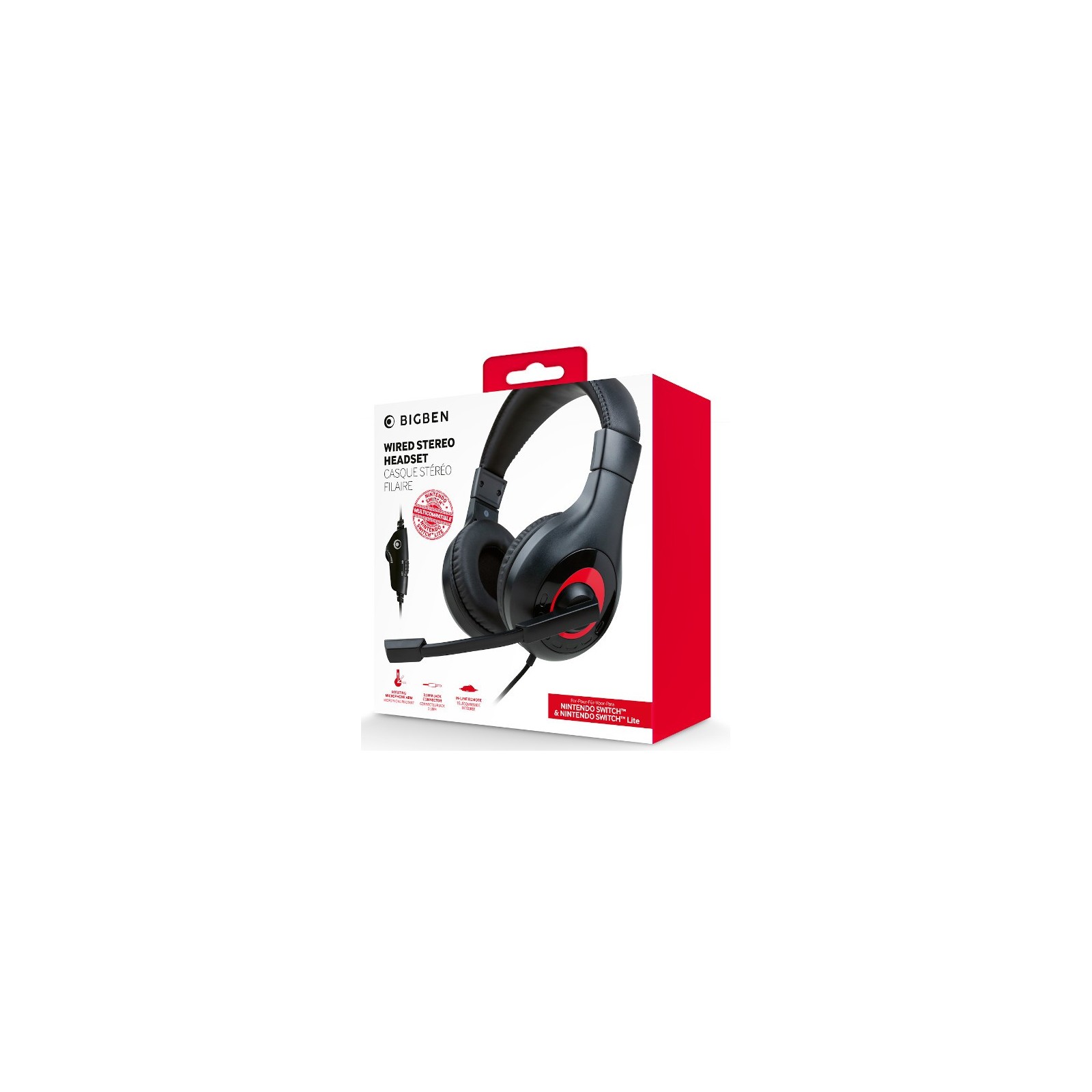 BIGBEN WIRED STEREO HEADSET (NEGRO/ROJO) (LITE)