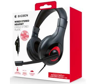 BIGBEN WIRED STEREO HEADSET (NEGRO/ROJO) (LITE)