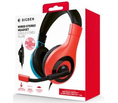 BIGBEN WIRED STEREO HEADSET (ROJO/AZUL) (LITE)