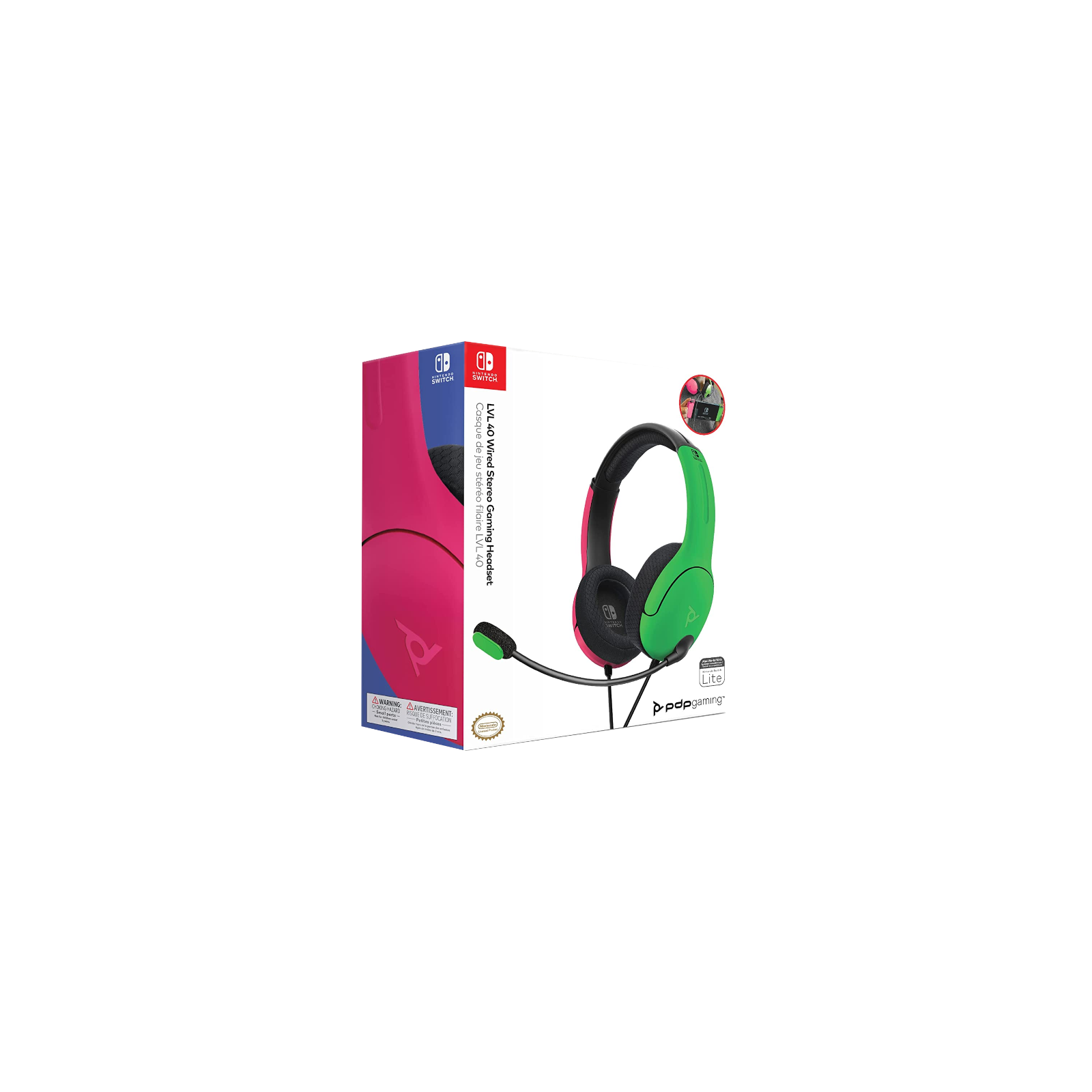 PDP LVL 40 WIRED STEREO GAMING HEADSET  PINK/GREEN (ROSA/VERDE)