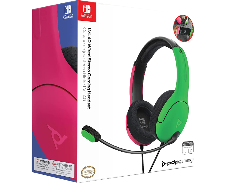 PDP LVL 40 WIRED STEREO GAMING HEADSET  PINK/GREEN (ROSA/VERDE)