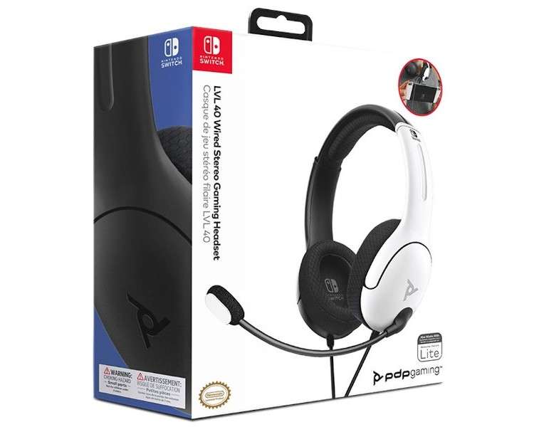 PDP LVL 40 WIRED STEREO GAMING HEADSET BLACK / WHITE (NEGRO/BLANCO) (OLED/LITE)