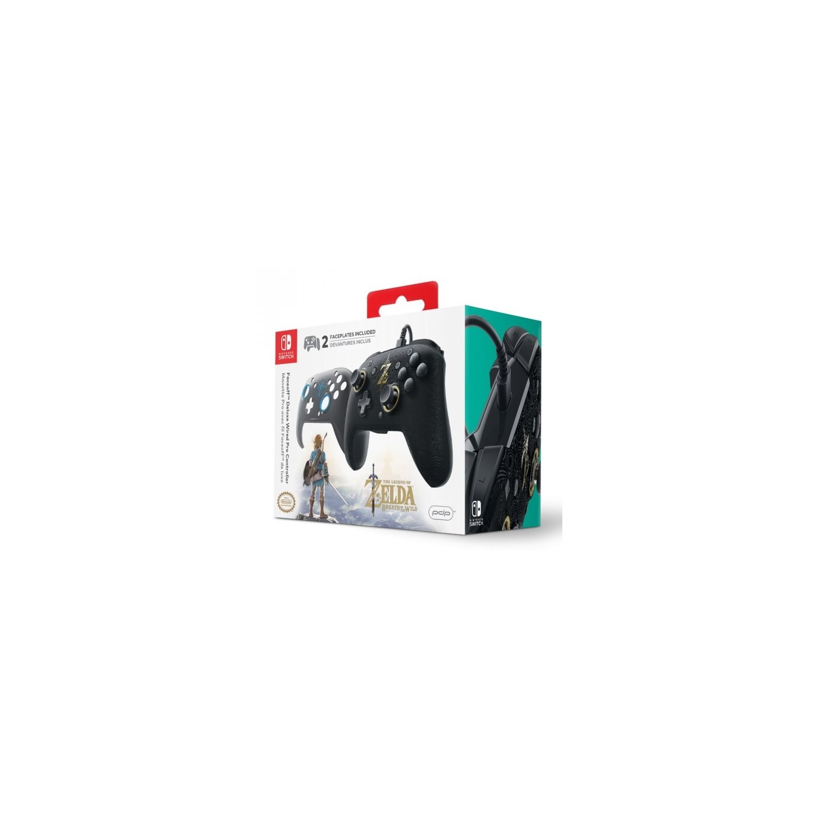 PDP FACEOFF DELUXE WIRED PRO CONTROLLER THE LEGEND OF ZELDA:BREATH OF WILD