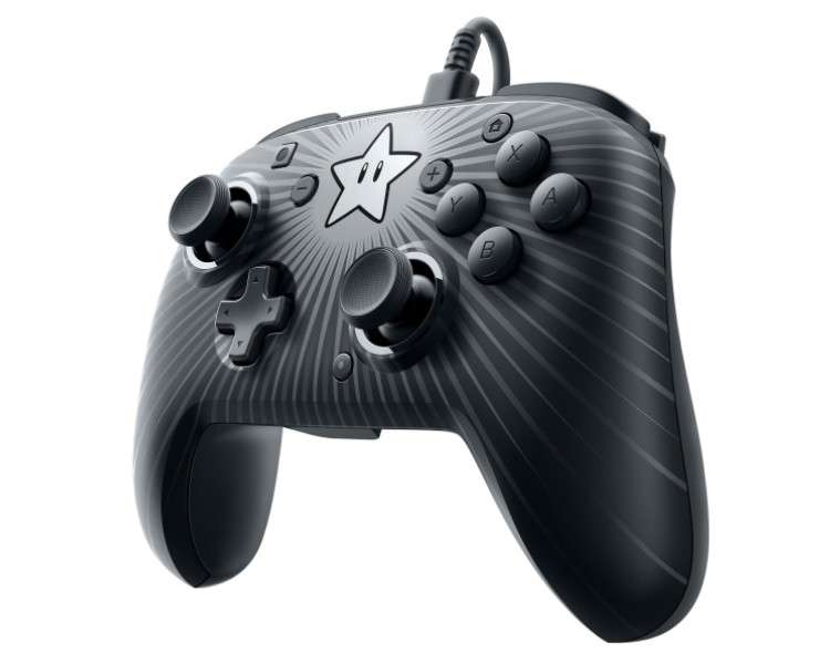 PDP FACEOFF WIRED PRO CONTROLLER SUPER MARIO NEGRO ESTRELLA (OFICIAL)