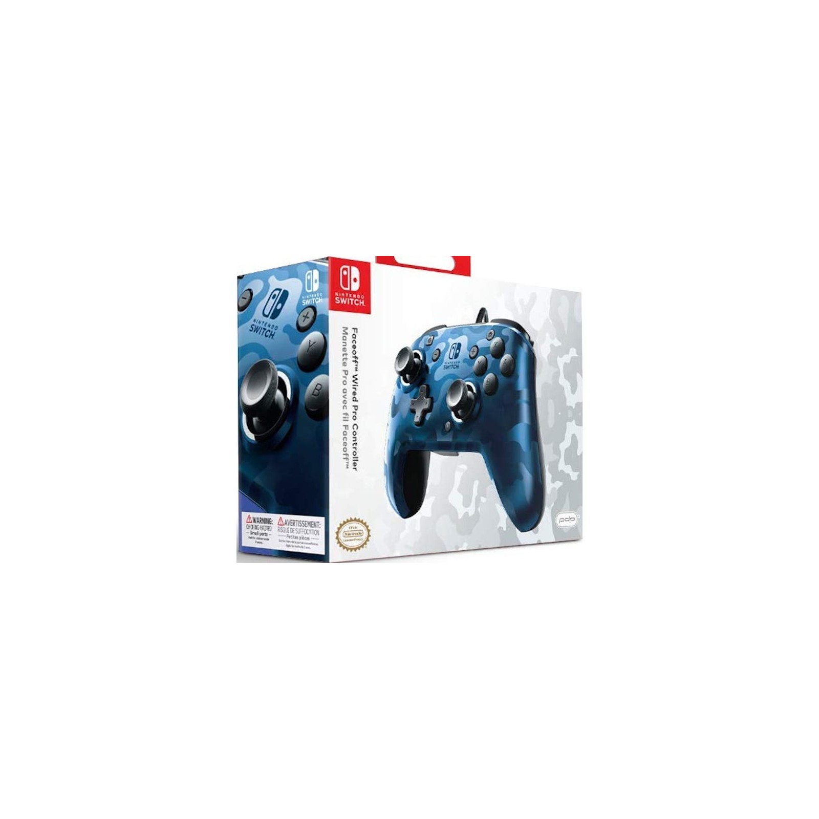 PDP FACEOFF DELUXE + AUDIO WIRED CONTROLLER CAMO AZUL