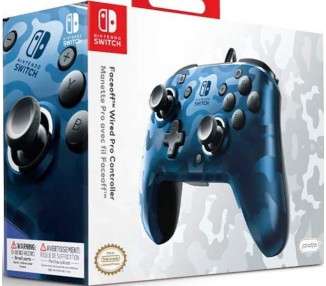 PDP FACEOFF DELUXE + AUDIO WIRED CONTROLLER CAMO AZUL