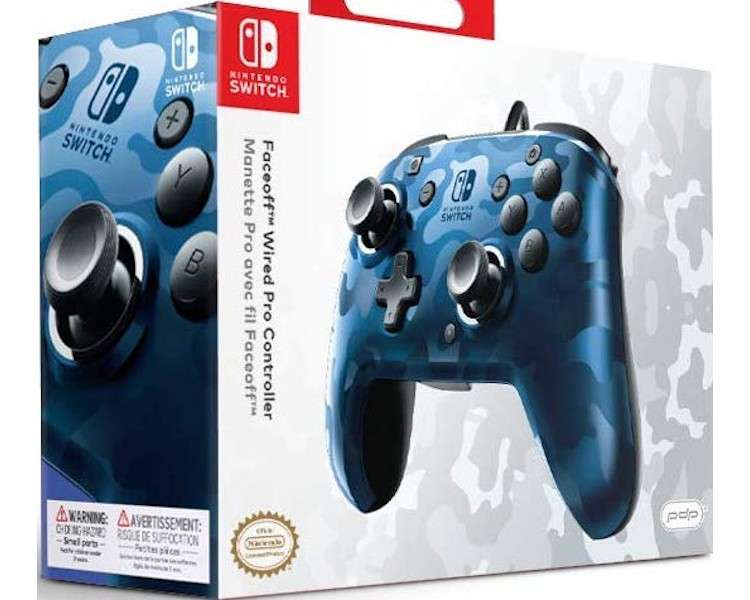 PDP FACEOFF DELUXE + AUDIO WIRED CONTROLLER CAMO AZUL