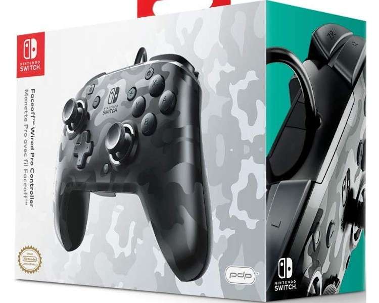 PDP FACEOFF DELUXE + AUDIO WIRED CONTROLLER CAMO NEGRO