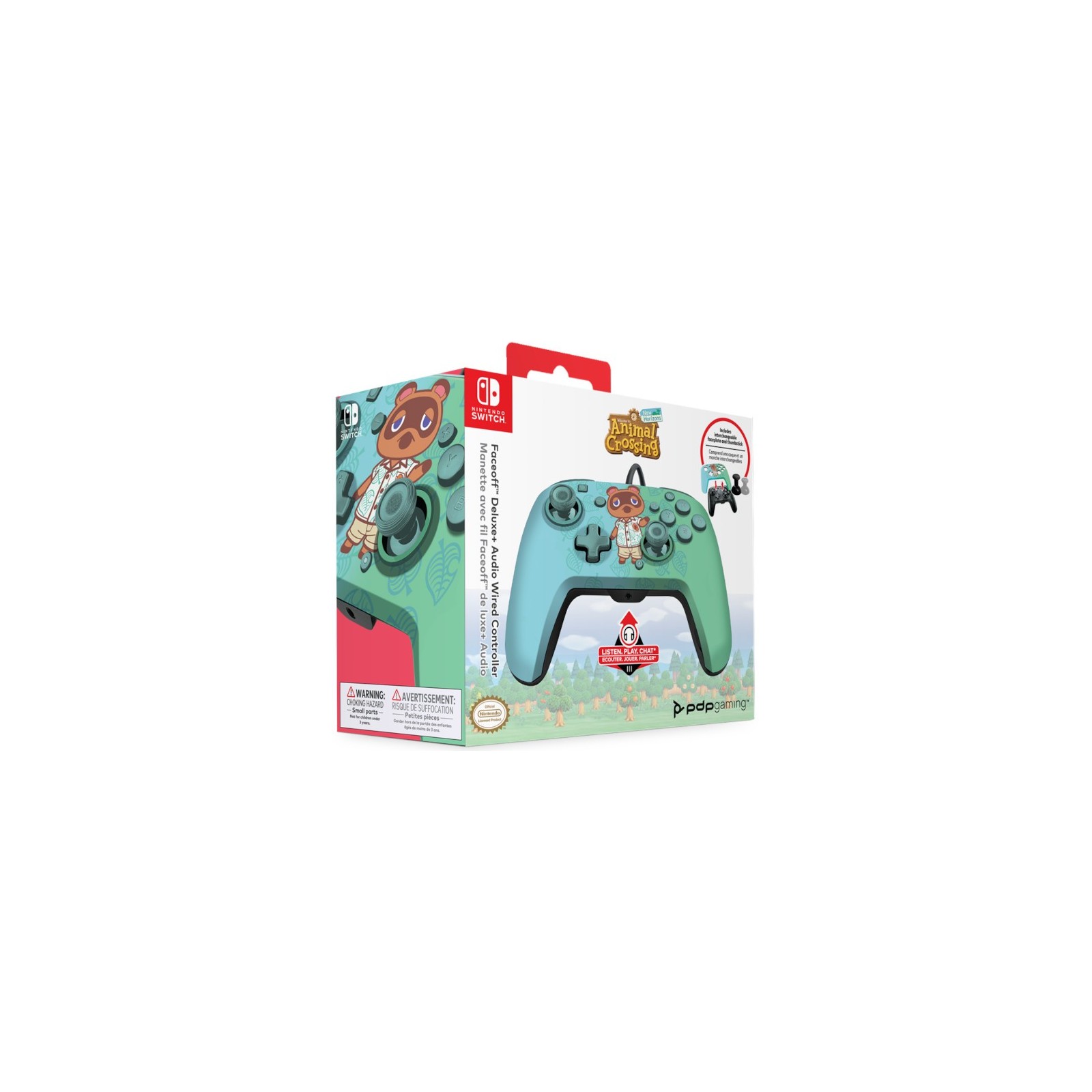 PDP FACEOFF WIRED CONTROLLER+AUDIO WIRED CONTROL ANIMAL CROSSING NEW HORIZON TOM NOOK