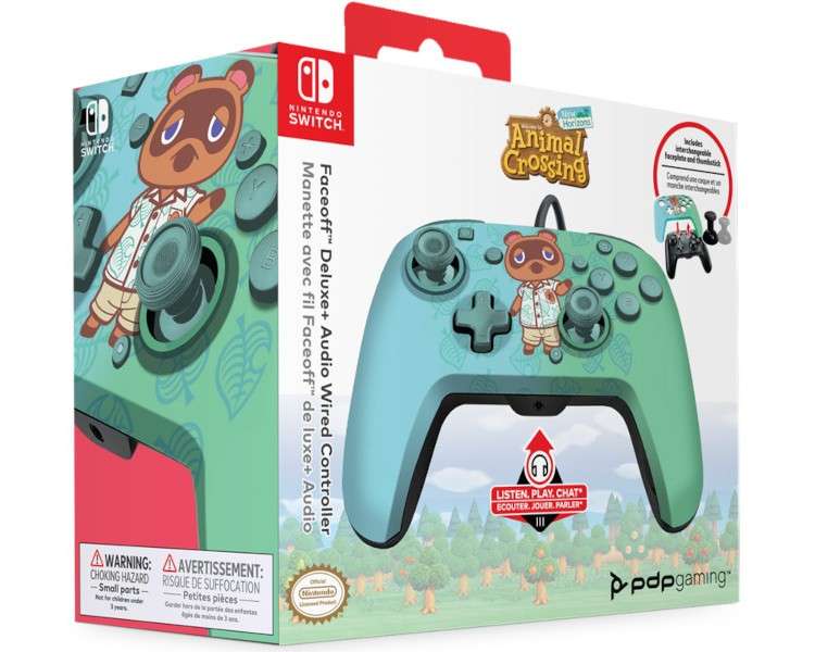 PDP FACEOFF WIRED CONTROLLER+AUDIO WIRED CONTROL ANIMAL CROSSING NEW HORIZON TOM NOOK