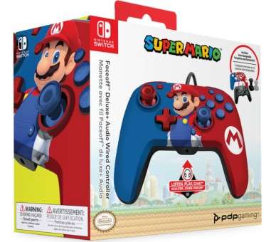 PDP FACEOFF WIRED CONTROL+AUDIO WIRED CONTROLLER  SUPER MARIO BLUE/RED(AZUL/ROJO)