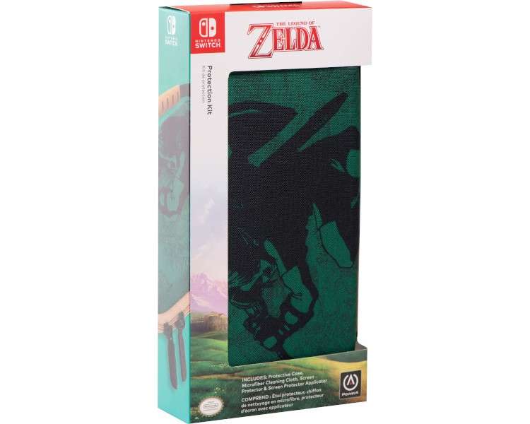 POWER A PROTECTION KIT VERDE THE LEGEND OF ZELDA (FUNDA/GAMUZA/PROTECTOR)