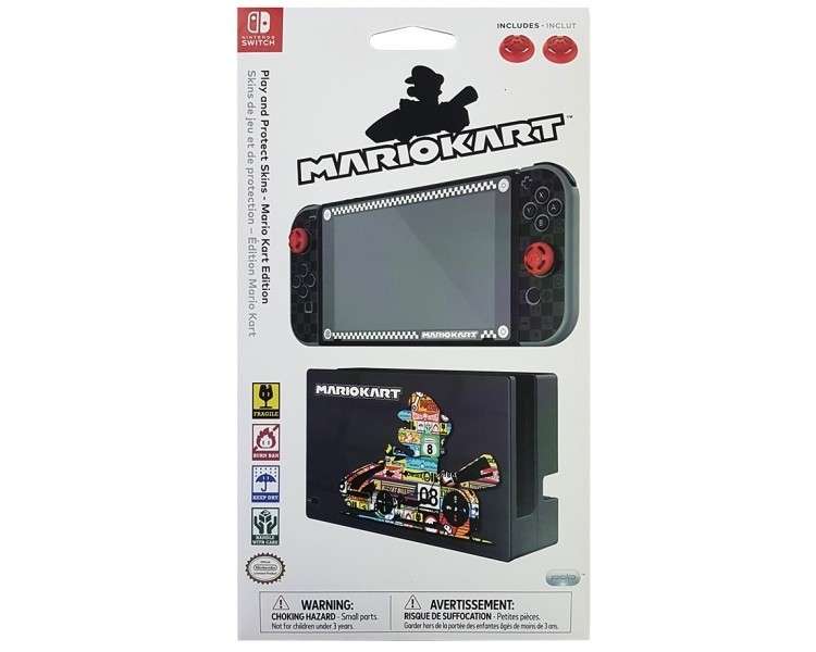 PLAY AND PROTECT SKINS MARIO KART EDITION + 2 TAPAS DE GOMA PARA PULGAR