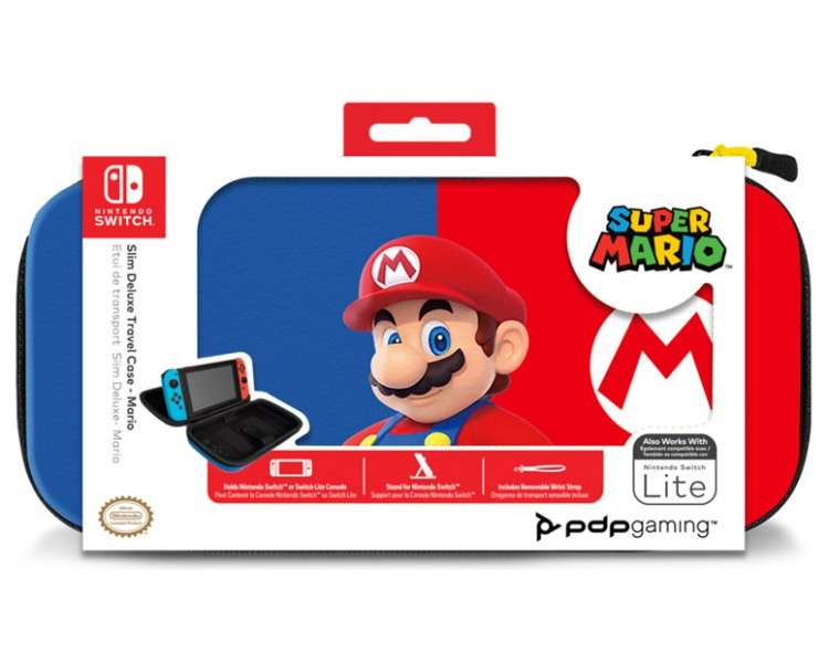 PDP SLIM DELUXE TRAVEL CASE SUPER MARIO (AZUL/ROJO) (LITE)