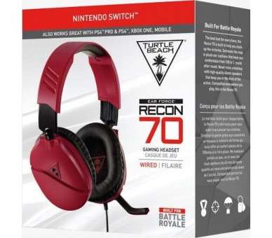 TURTLE BEACH WIRED GAMING HEADSET RECON 70 RED (ROJO) (PS4/XBONE/SWITCH/MOVIL)