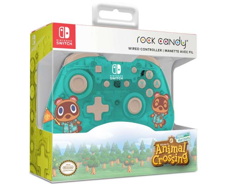 ROCK CANDY WIRED CONTROLLER ANIMAL CROSSING NEW HORIZONS BLUE (AZUL)