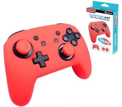 SUBSONIC CUSTOM KIT FOR PRO CONTROLLER  (FUNDA SILICONA + 2 GRIPS) ROJO