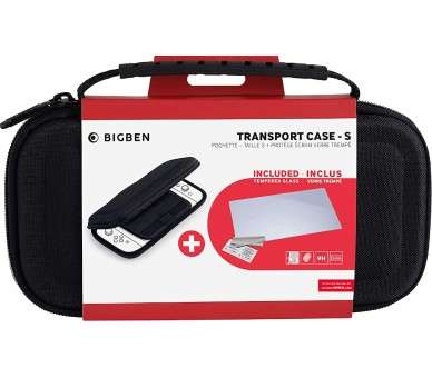 BIGBEN TRANSPORT CASE-S BLACK (NEGRO) FUNDA + CRISTAL TEMPLADO (LITE)