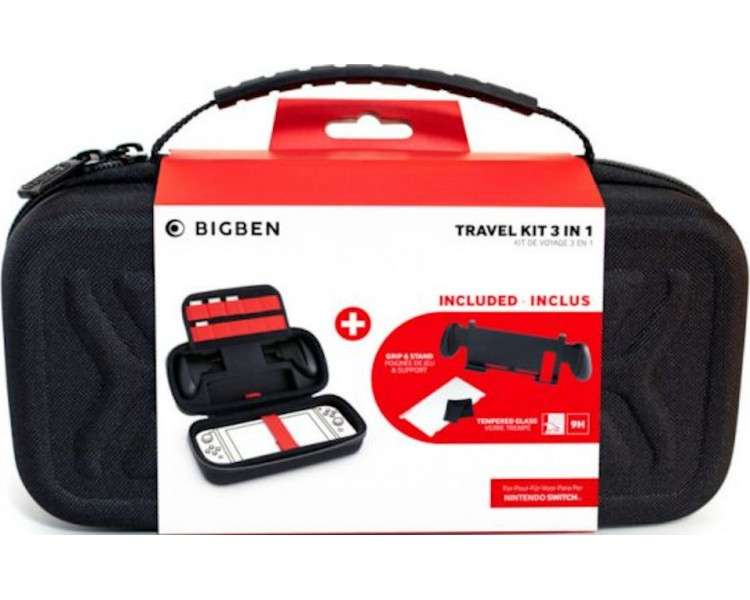 BIGBEN TRAVEL KIT 3 EN 1 (SOPORTE CON AGARRES/FUNDA/CRISTAL TEMPLADO)