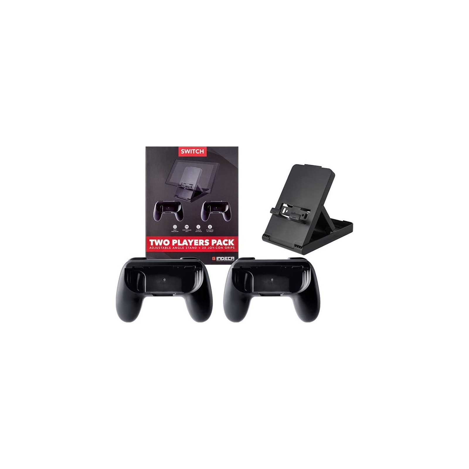 INDECA TWO PLAYER PACK (ADJUSTABLE ANGLE STAND + 2X JOY-CON GRIPS)