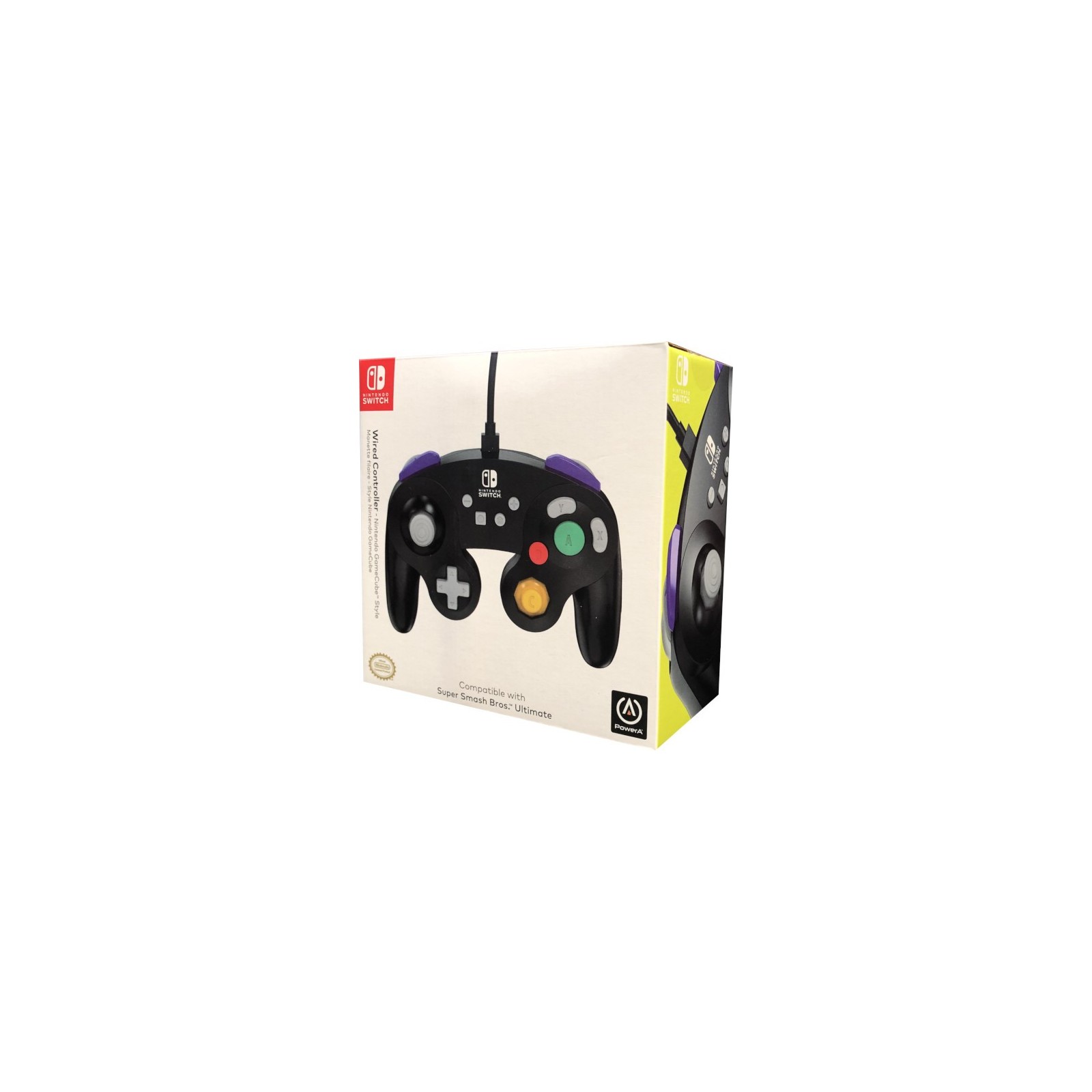 POWER A WIRED CONTROLLER GAMECUBE STYLE BLACK (NEGRO)