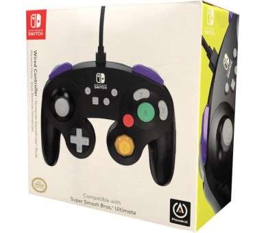 POWER A WIRED CONTROLLER GAMECUBE STYLE BLACK (NEGRO)