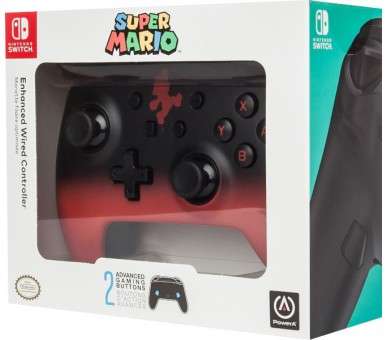 POWER A ENHANCED WIRED CONTROLLER NEGRO Y ROJO SUPER MARIO