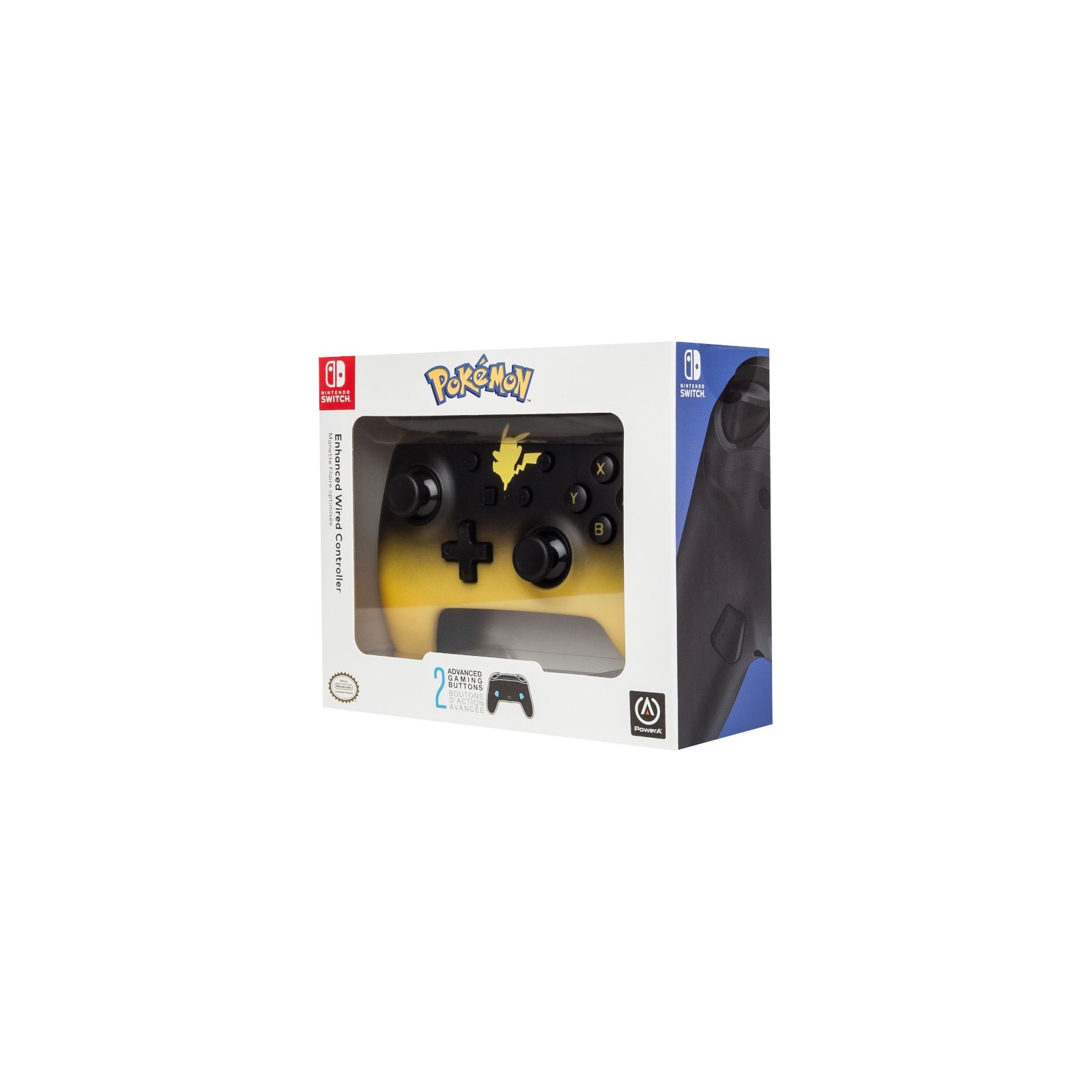 POWER A ENHANCED WIRED CONTROLLER NEGRO/ AMARILLO POKEMON PIKACHU