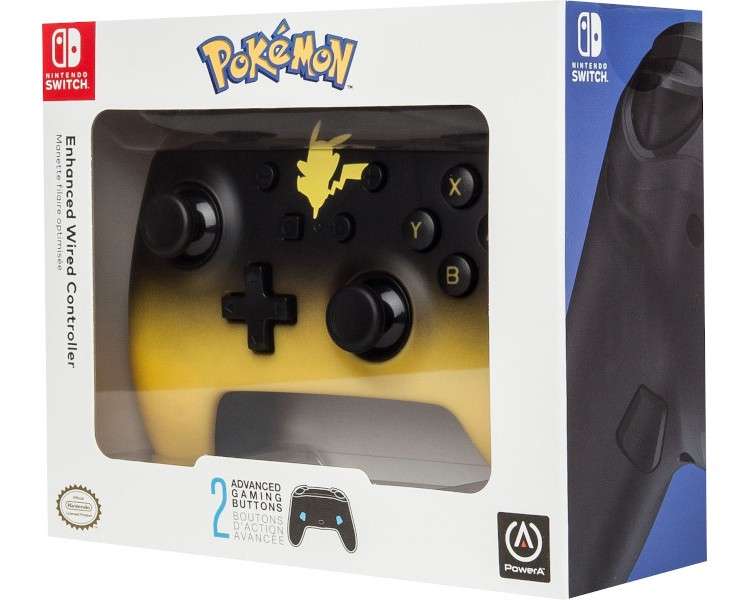 POWER A ENHANCED WIRED CONTROLLER NEGRO/ AMARILLO POKEMON PIKACHU