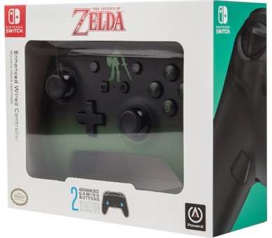 POWER A ENHANCED WIRED CONTROLLER NEGRO/ VERDE THE LEGEND OF ZELDA LINK