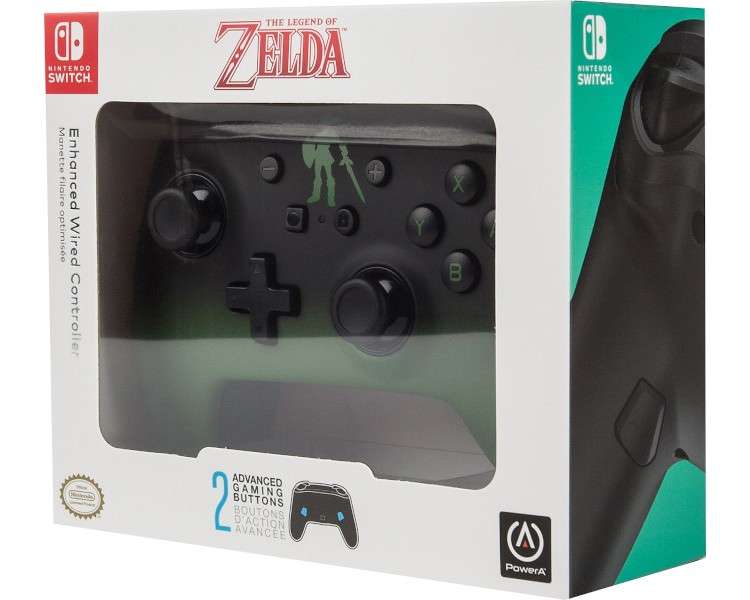 POWER A ENHANCED WIRED CONTROLLER NEGRO/ VERDE THE LEGEND OF ZELDA LINK