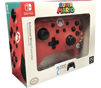 POWER A ENHANCED WIRED CONTROLLER MARIO (ROJO)