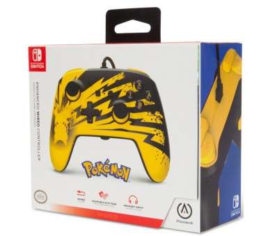 POWER A ENHANCED WIRED CONTROLLER POKEMON PIKACHU LIGHTNING (AMARILLO/NEGRO)