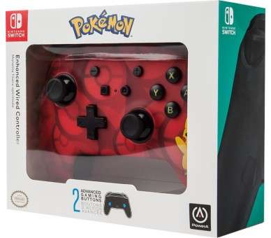 POWER A ENHANCED WIRED CONTROLLER ROJO POKEMON PIKACHU