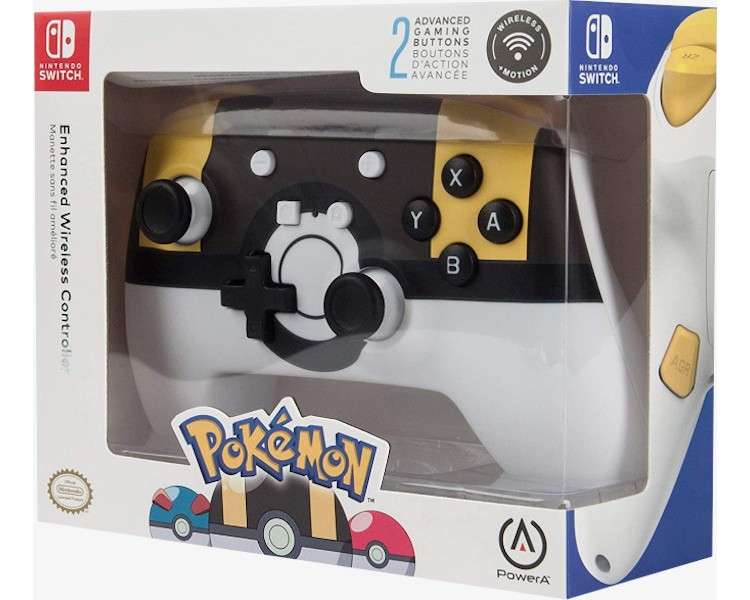 POWER A ENHANCED WIRELESS CONTROLLER  POKEMON ULTRA BALL YELLOW (AMARILLO)