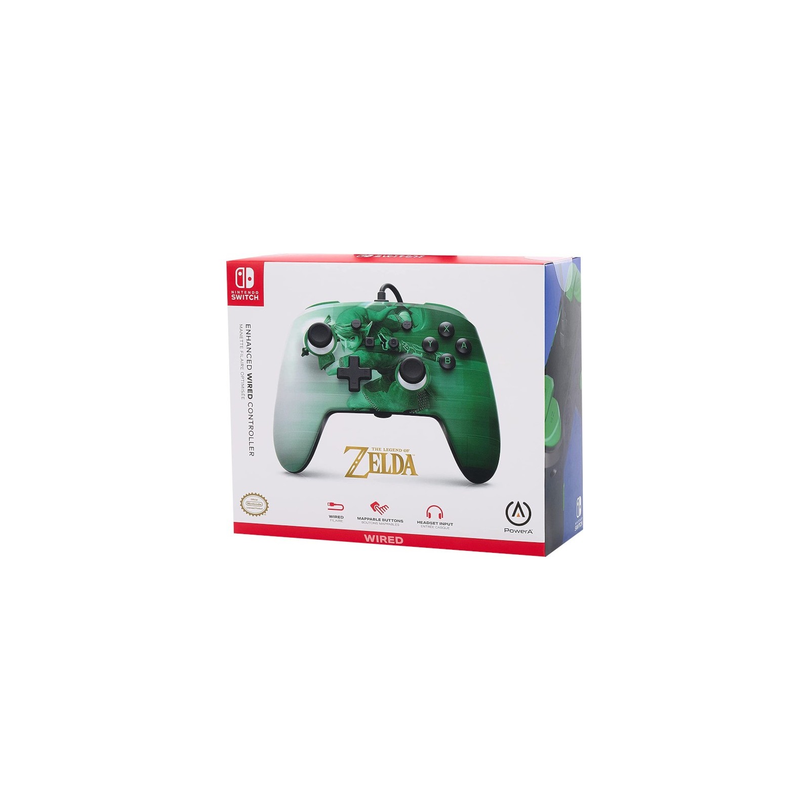 POWER A ENHANCED WIRED CONTROLLER  THE LEGEND OF ZELDA HEROIC LINK