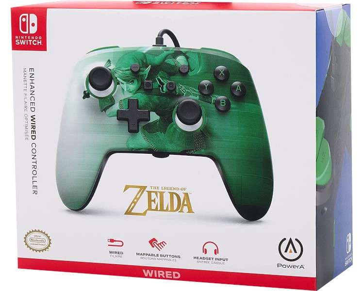 POWER A ENHANCED WIRED CONTROLLER  THE LEGEND OF ZELDA HEROIC LINK