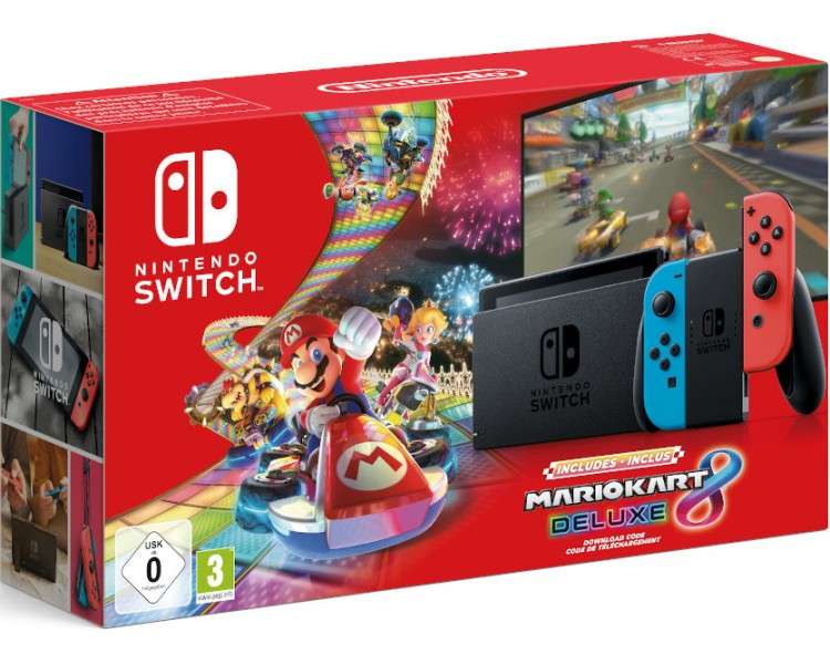 AZUL NEON/ROJO NEON (BLUE/RED) INSIGNIA + MARIO KART 8 DELUXE (CIAB) +3 MESES NINTENDO SHOP (IMP)