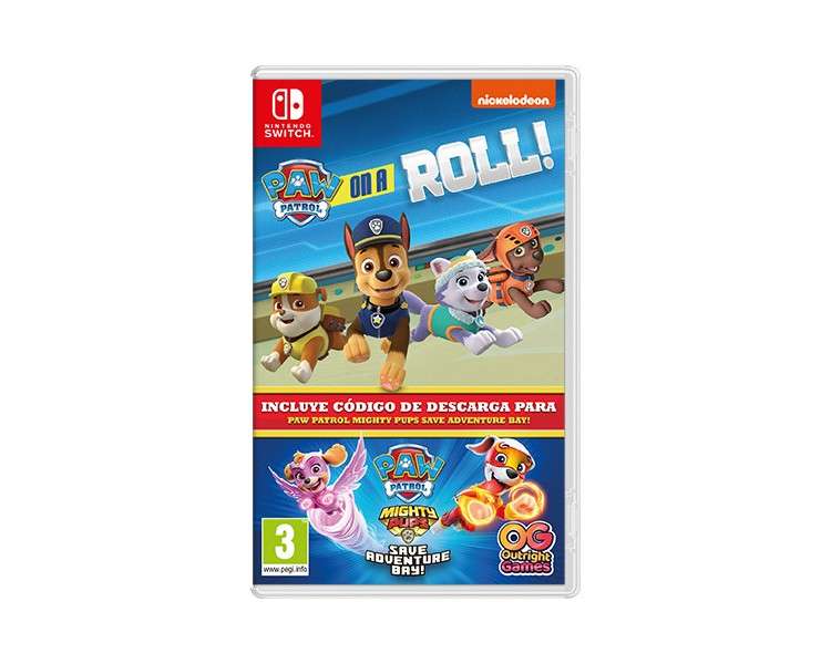 PAW PATROL: ON A ROLL!(JUEGO FISICO)+PAW PATROL MIGHTY PUPS:SAVE ADVENTURE BAY!(CIAB)2&1