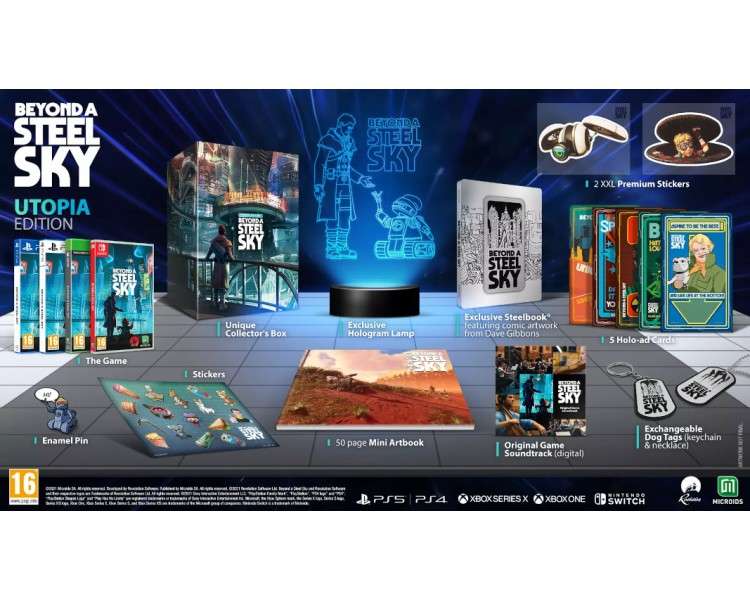 BEYOND A STEEL SKY UTOPIA EDITION (HOMOLOGRAMA/STEELBOOK/TARJETAS/PIN/STICKERS/ARTBOKK/BAN.SON/LLAV)