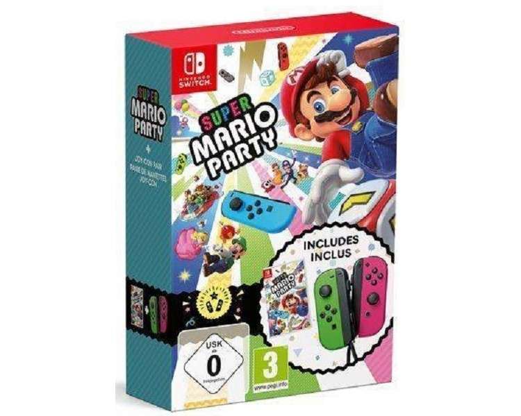 SUPER MARIO PARTY + JOYCON VERDE/ROSA (IMP)