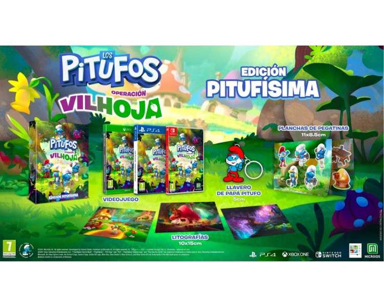 LOS PITUFOS OPERACION VILHOJA SMURFTASTIC EDITION (LLAVERO PAPA PITUFO/PEGATINAS/ 3 LITOGRAFIAS)