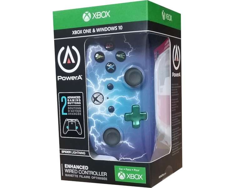 POWER A WIRED CONTROLLER ENHANCED SPIDER LIGHTNING (XBOX ONE/WINDOWS 10)