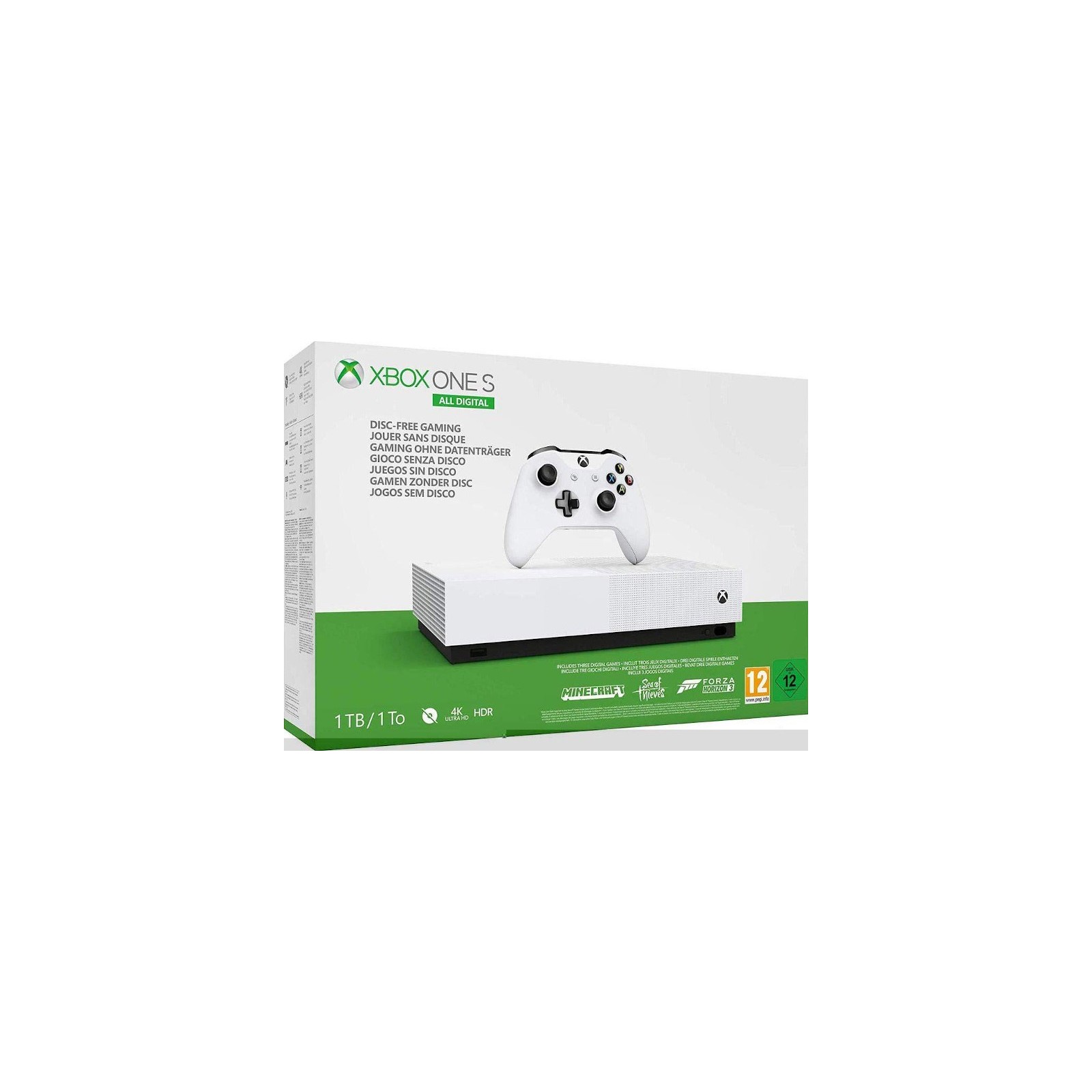 1 TB/TO XB ONE S BLANCA ALL DIGITAL EDITION  (FORTNITE + SEA OF THIEVES + MINECRAFT)