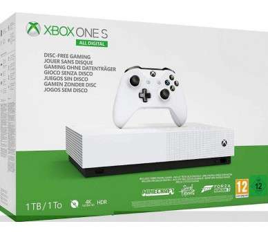 1 TB/TO XB ONE S BLANCA ALL DIGITAL EDITION  (FORTNITE + SEA OF THIEVES + MINECRAFT)