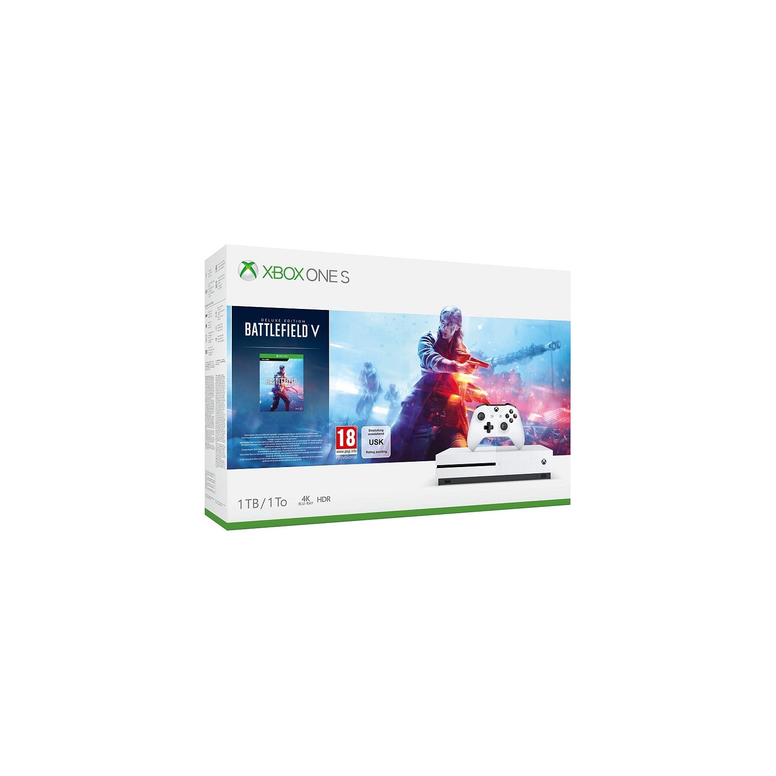 1 TB/TO XB ONE S BLANCA + BATTLEFIELD V DELUXE EDITION