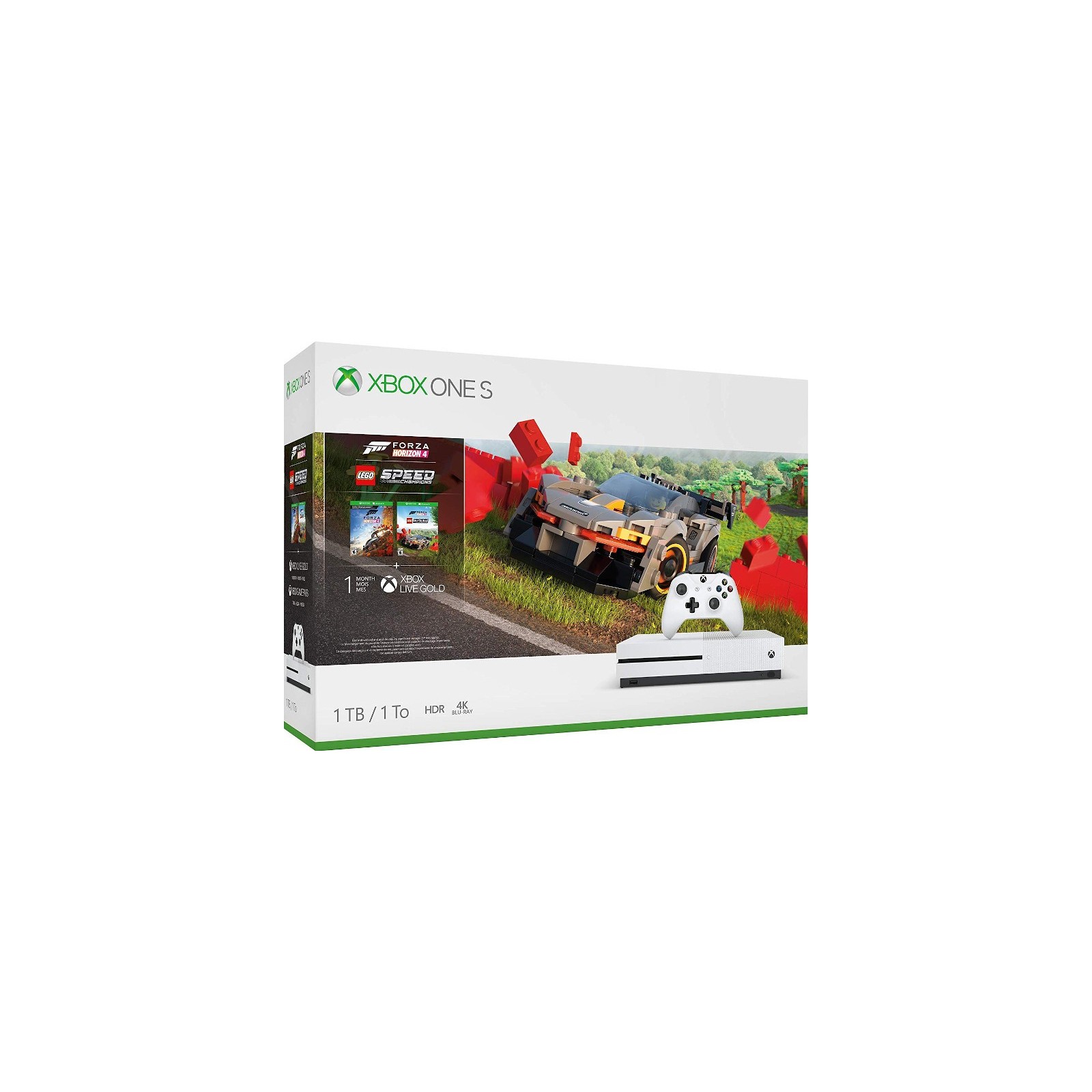 1 TB/TO XB ONE S BLANCA + FORZA HORIZON 4 + LEGO SPEED CHAMPIONS