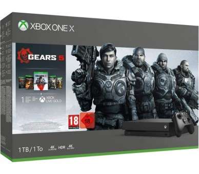 1 TB XB ONE X NEGRA 4K ULTRA HDR + GEARS OF WAR 5 +1 MES XBOX LIVE GOLD