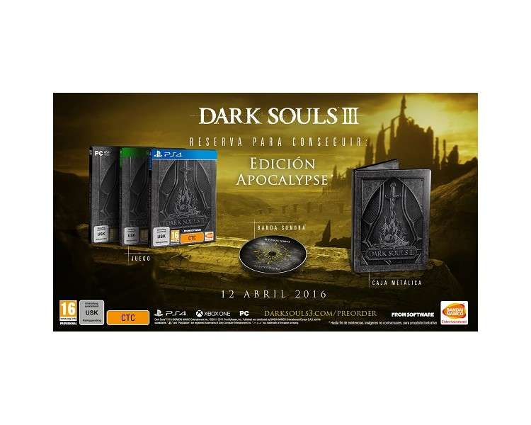 DARK SOULS III APOCALYPSE EDITION (INCLUYE DESCARGA JUEGO DARK SOULS)