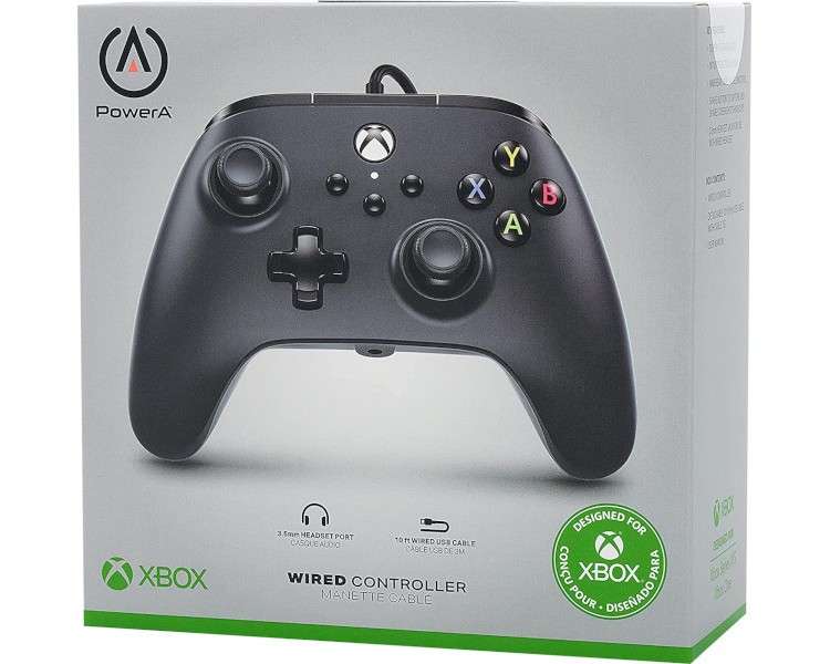 POWER A WIRED CONTROLLER BLACK (NEGRO) (XBONE/PC)